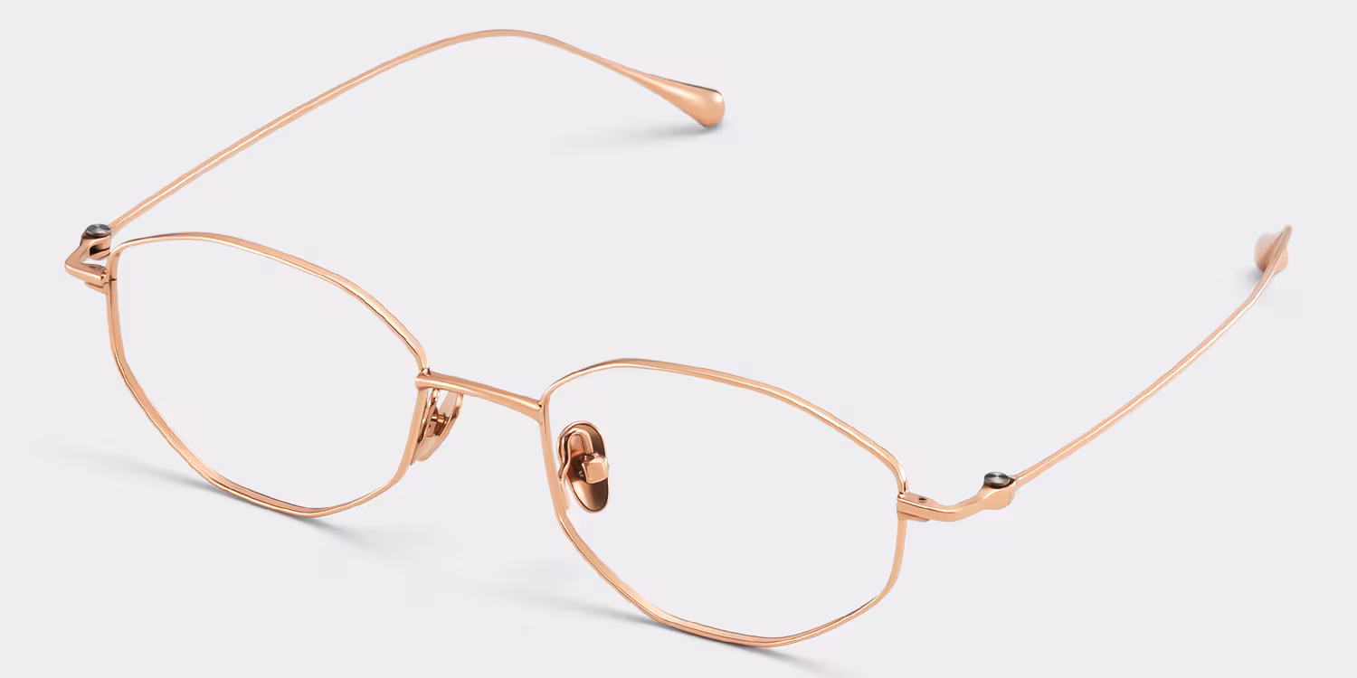 Everett Gold Frame Glasses with Geometric Frame Online |  ZEELOOL UK4