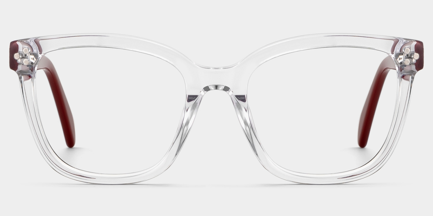 Scarlett Square Crystal Red Glasses0