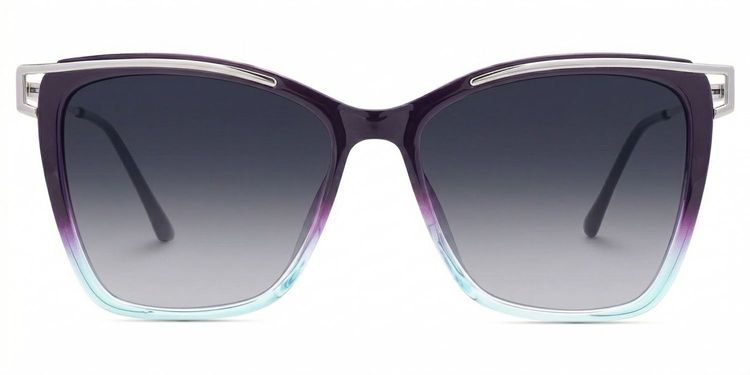 Krystle Purple-Blue Square Sunglasses