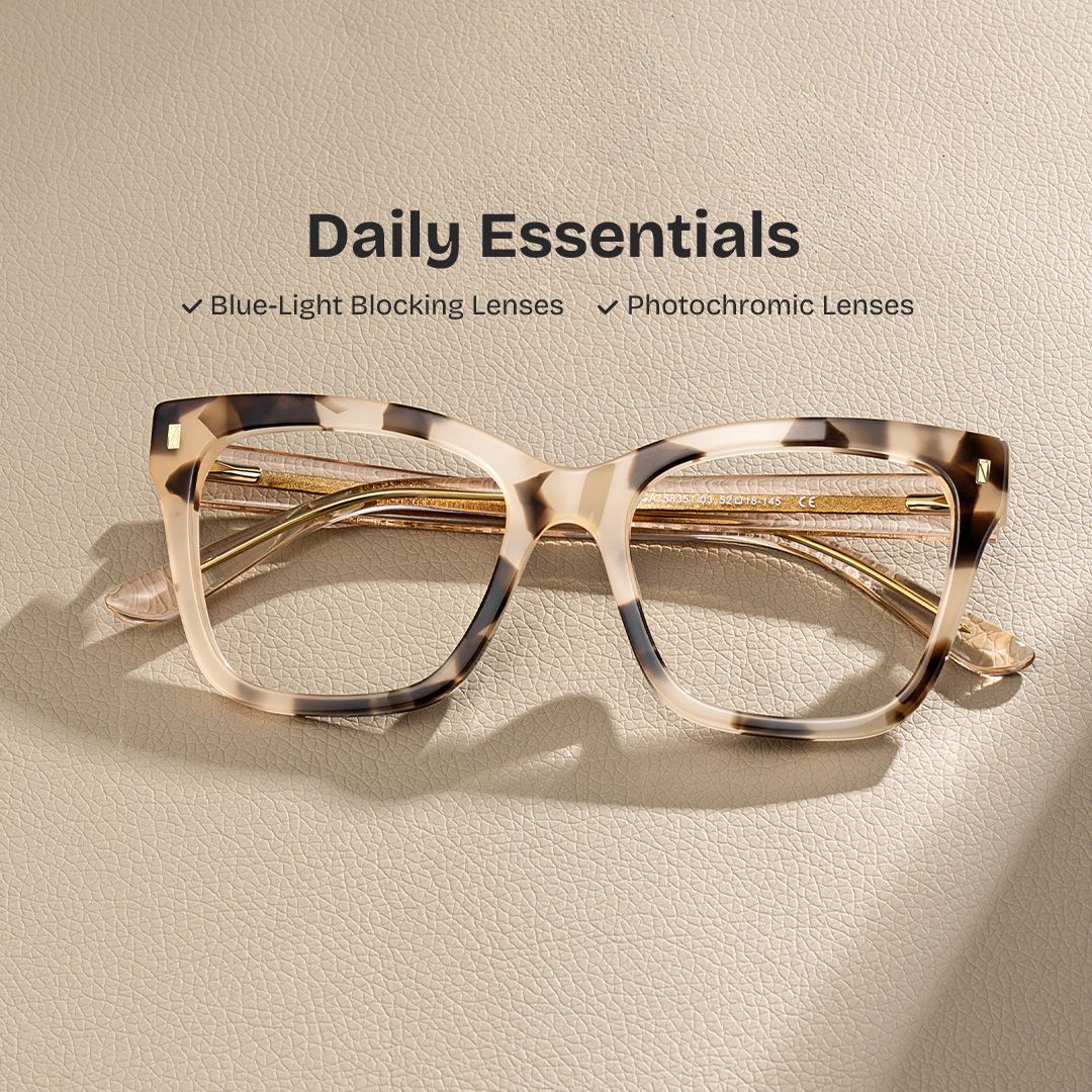 Square Tortoise Eyeglasses Rory Acetate Frame Glasses0