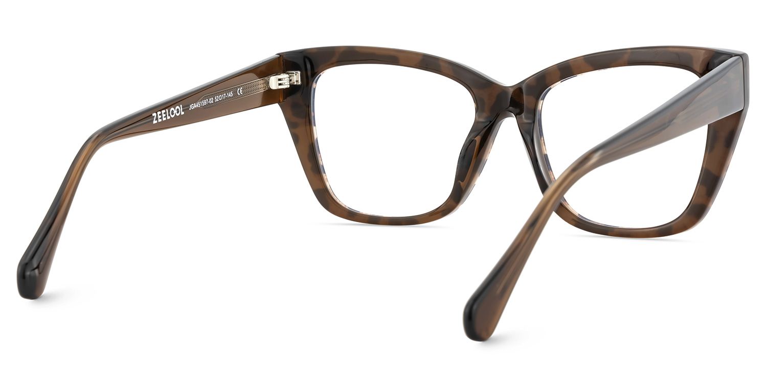 Tessia Leopard Square Glasses Women's Glasses | ZEELOOL UK6
