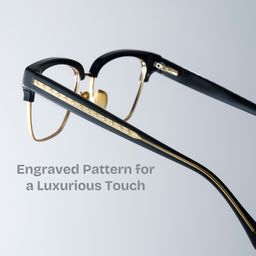 Ellis Browline Black Gold Glasses1