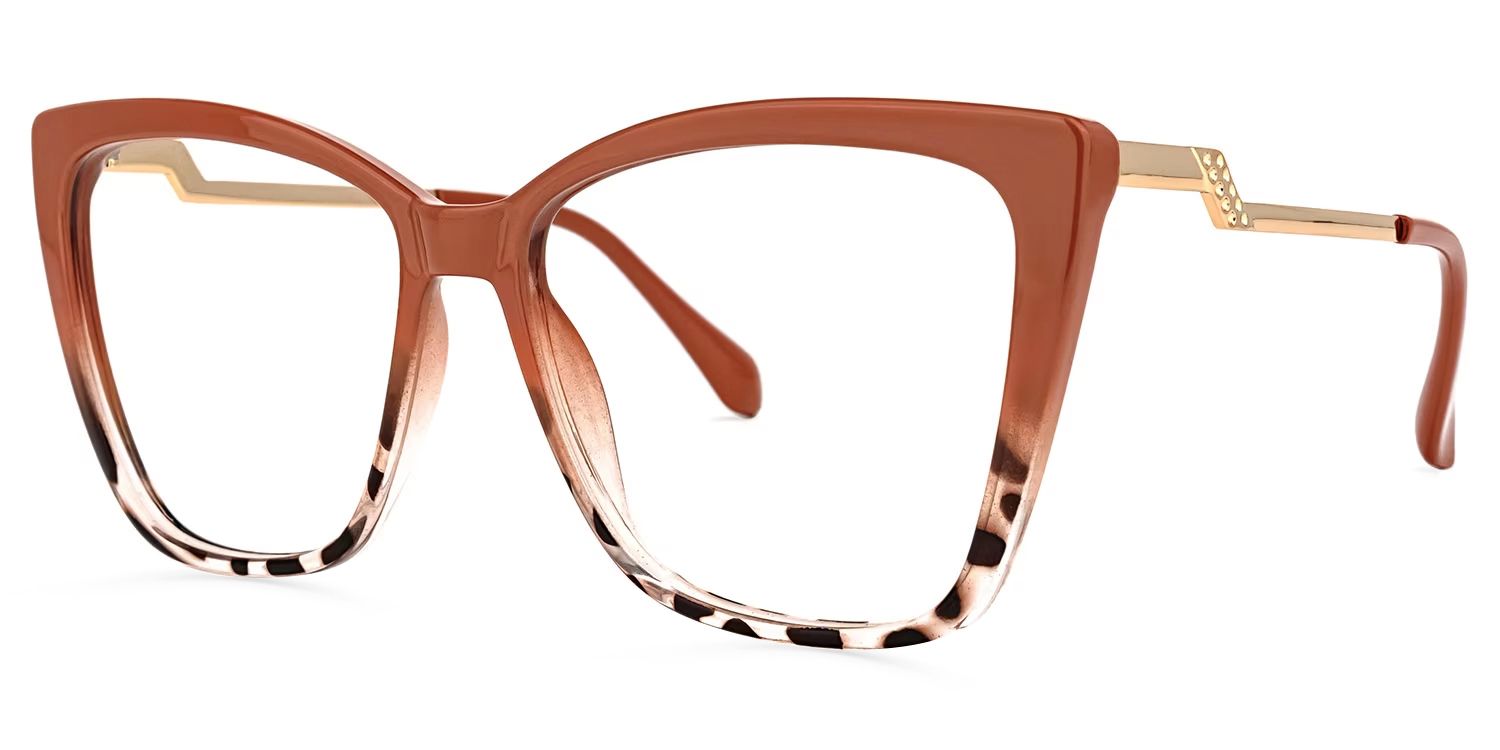 Awilda Cateye Orange Frame Glasses | ZEELOOL UK1