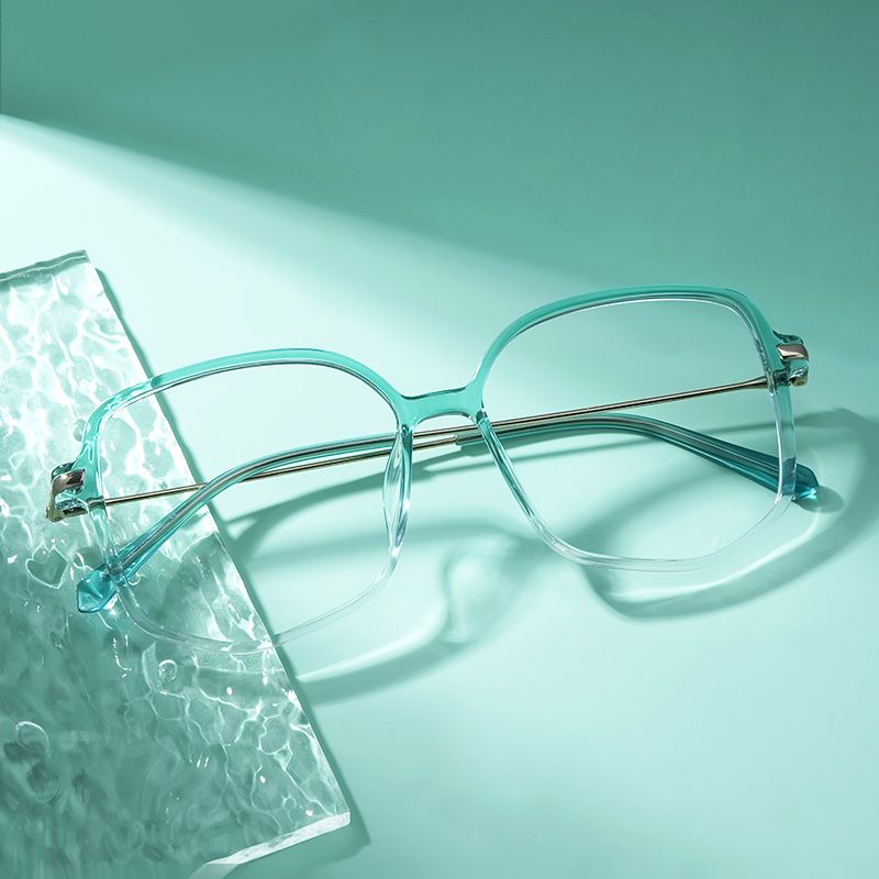 Payton Green Geometric Frame Glasses | Zeelool0