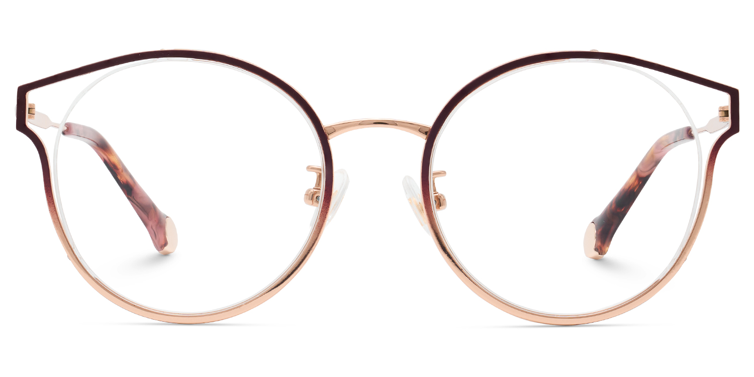 Yaselie Cateye Dark-Red Glasses