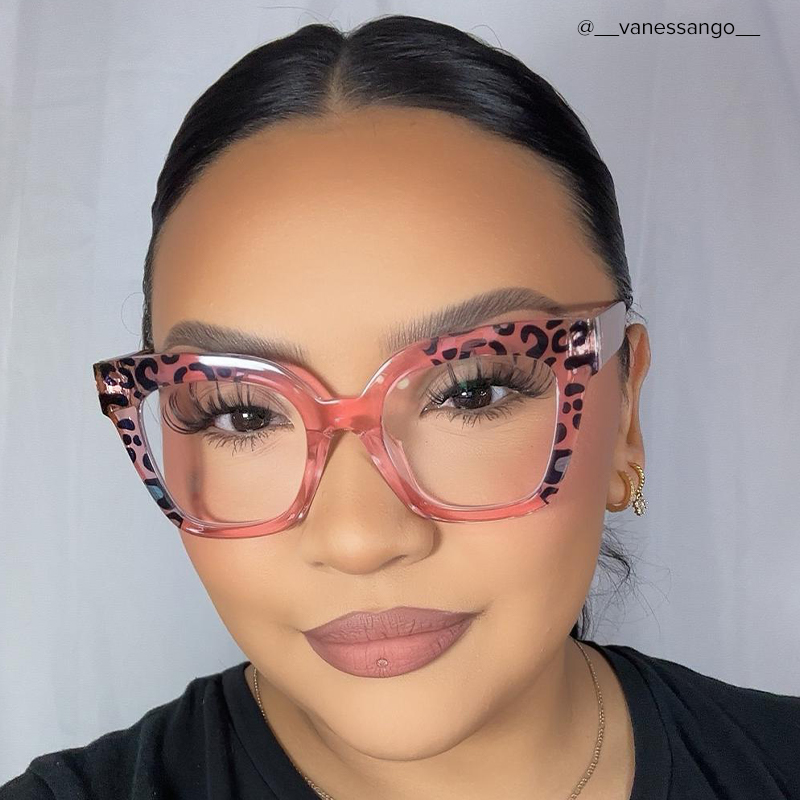 Malcolm Square Pink Leopard Glasses8