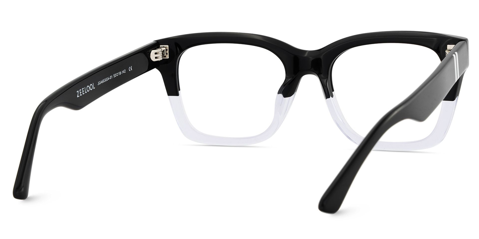 Rectangle Black Clear Eyeglasses- Gaydeh Acetate Frame Glasses5