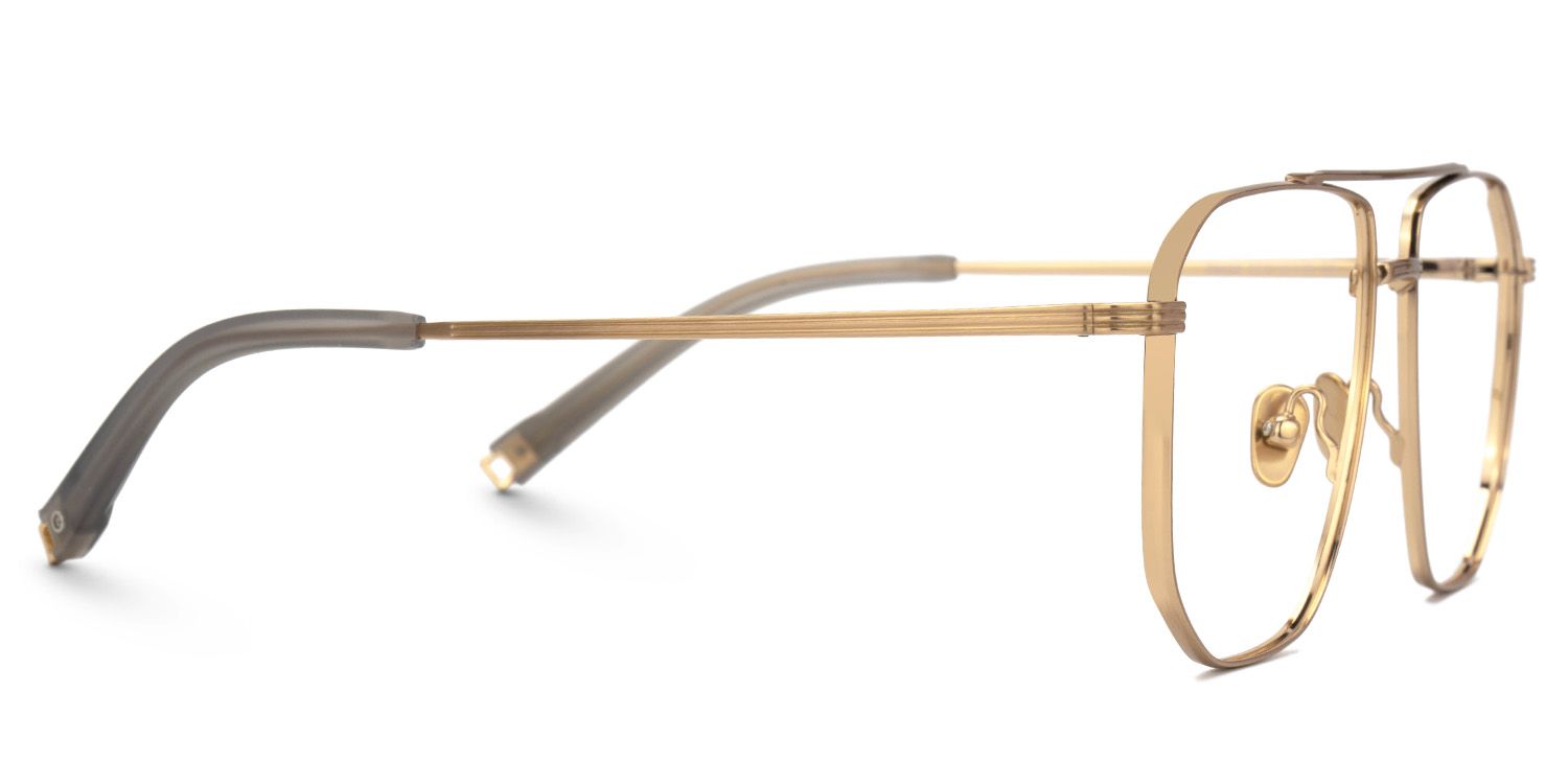 Aqua Titanium Gold Frame Glasses with Aviator Shape | ZEELOOL UK2