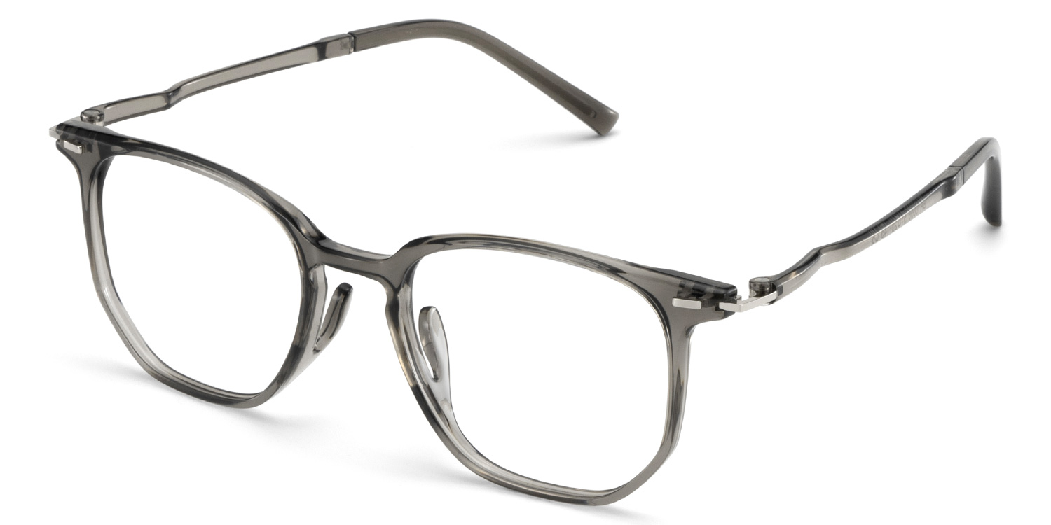 Geometric Gray Eyeglasses- Isla TR90 Frame Glasses2