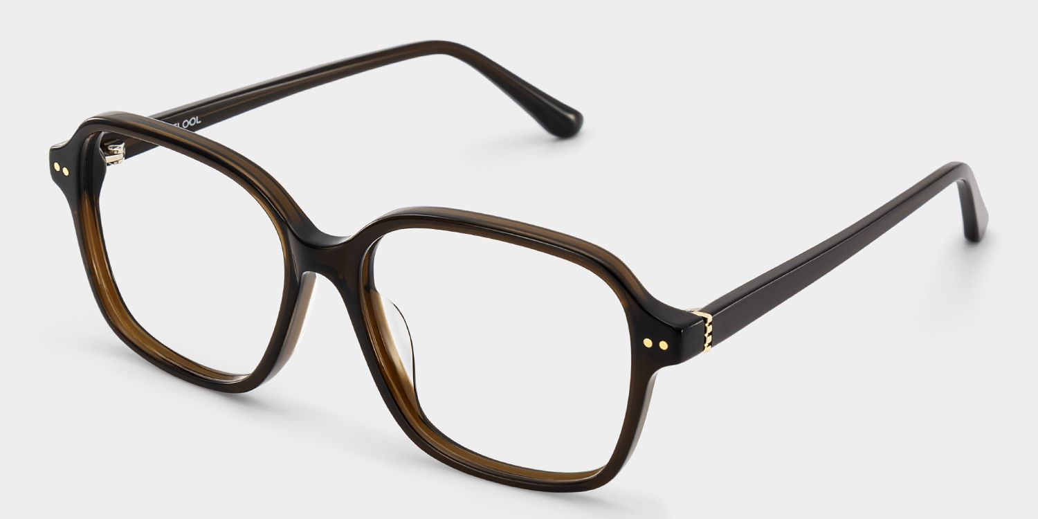 Clementine Chocolate Brown Square Glasses | ZEELOOL3