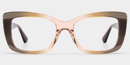 Leona Rectangle Brown Glasses1