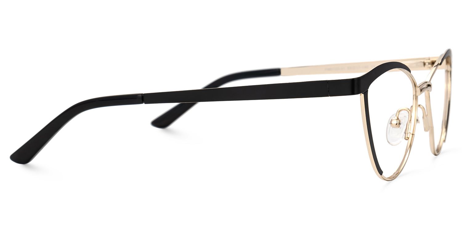 Sydney Cat Eye Metal  Black Frame Glasses | ZEELOOL UK2