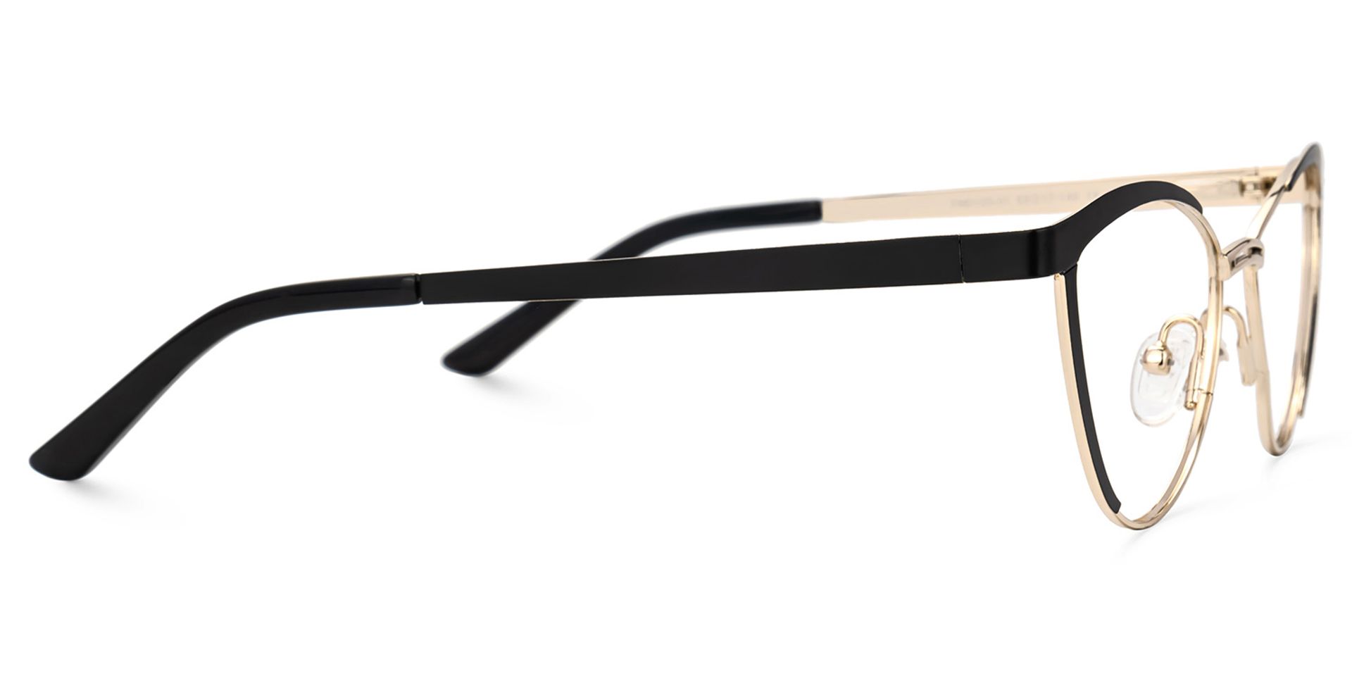 Sydney Cat Eye Metal  Black Frame Glasses | ZEELOOL UK2