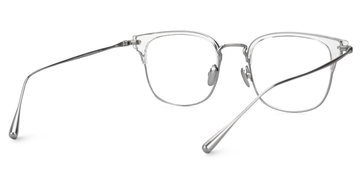 Mecca Clear Eyeglasses with Browline Shape | ZEELOOL UK3