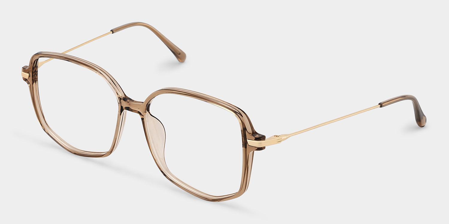 Payton Geometric Beige Frame Glasses | ZEELOOL UK2