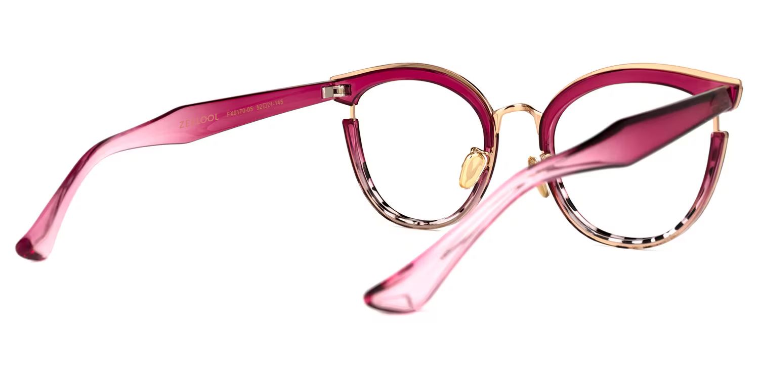 Laraine Cat Eye Red Tortoise Glasses | ZEELOOL UK3