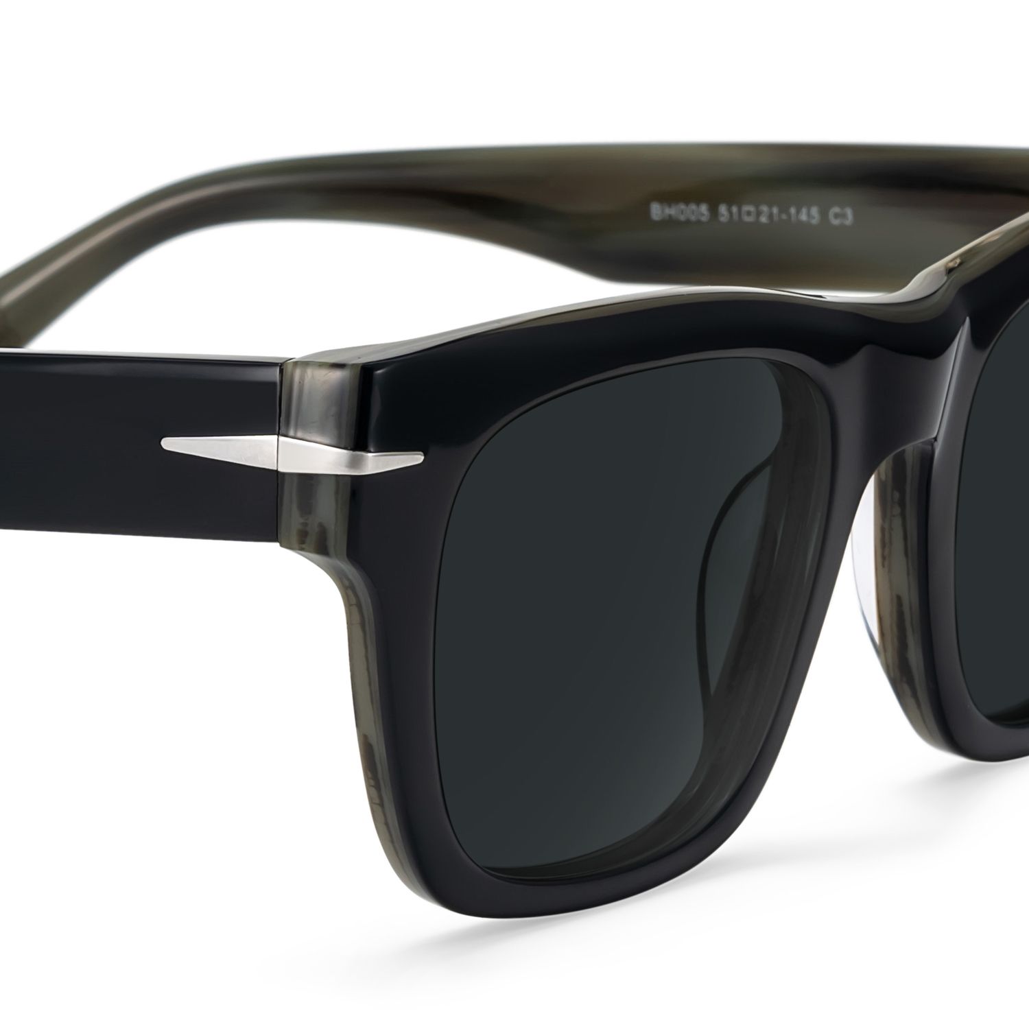 Renzo Black Rectangle Sunglasses to Frame Your Face | ZEELOOL UK4
