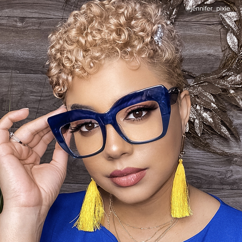 ZEELOOL Charmaine Cat Eye Blue-Green Glasses