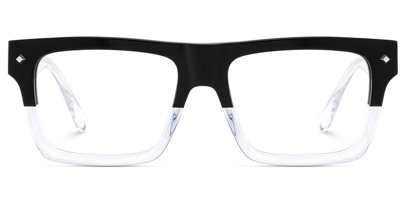 Trent Rectangle Black Clear Glasses