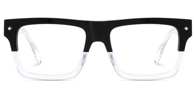 Trent Rectangle Black Clear Glasses