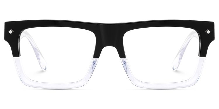 Trent Rectangle Black Clear Glasses