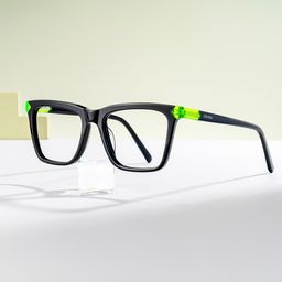 Denver Rectangle Black Glasses0