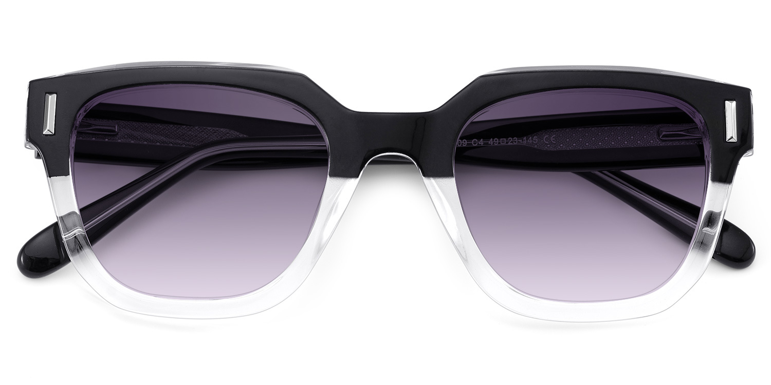 Nia Black Crystal Square Sunglasses Online | ZEELOOL UK1