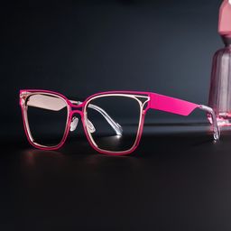 Dacarine Pink Gold Square Glasses0