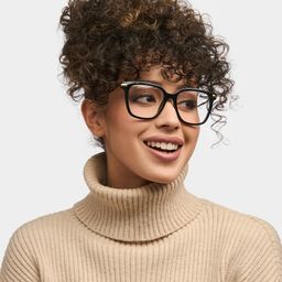 Jacqui Black Rectangle Glasses6