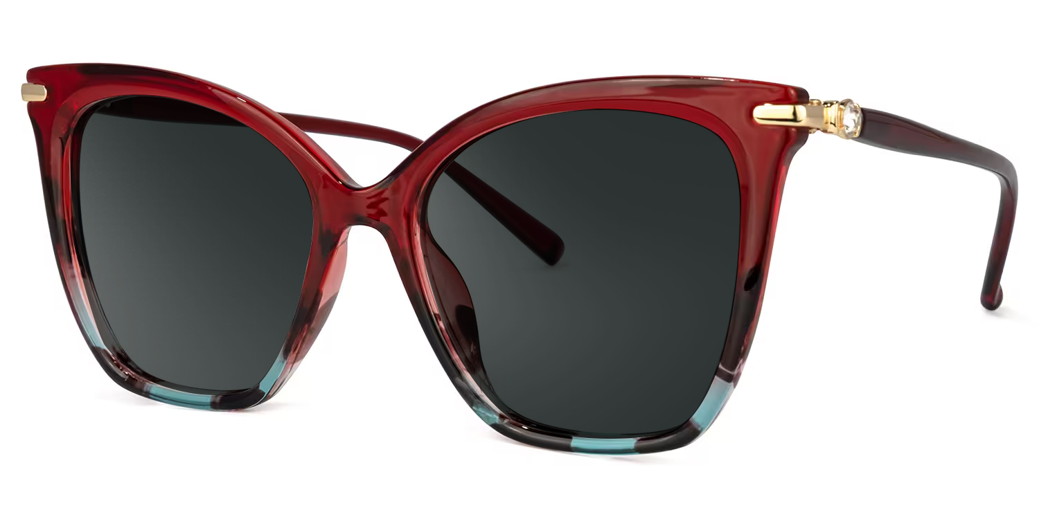 ZEELOOL Lamar Butterfly Red Glasses