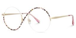 Flozif Pink-Leopard Round Glasses1