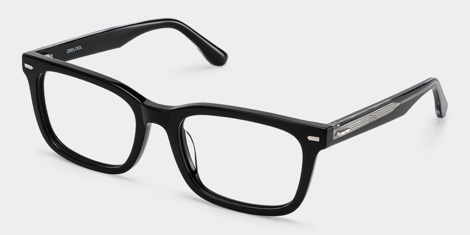 Patrick Thick Black Rectangle Glasses for Men | ZEELOOL3