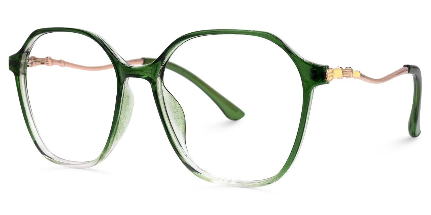 Lekesha Geometric Green Glasses1
