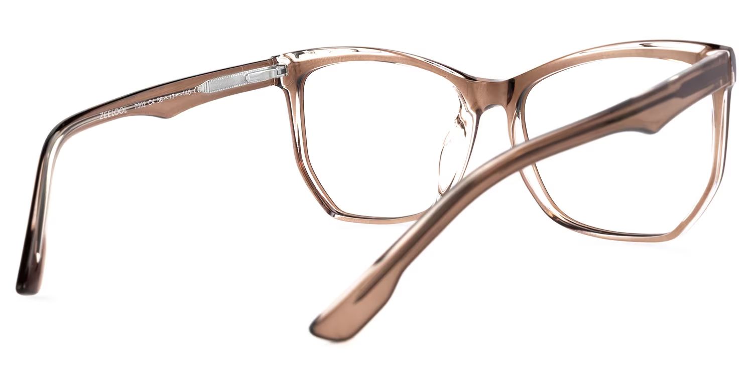 Libby Geometric Brown Thin Frame Glasses | ZEELOOL UK5