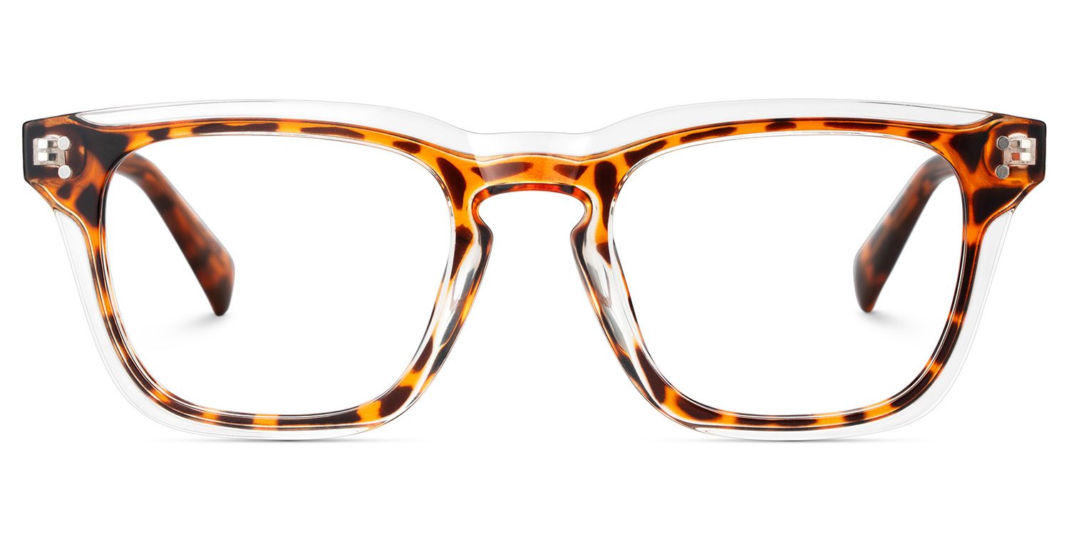 Tr90 Eyeglasses Frames With Rectangle Shape and Tortoise Color1