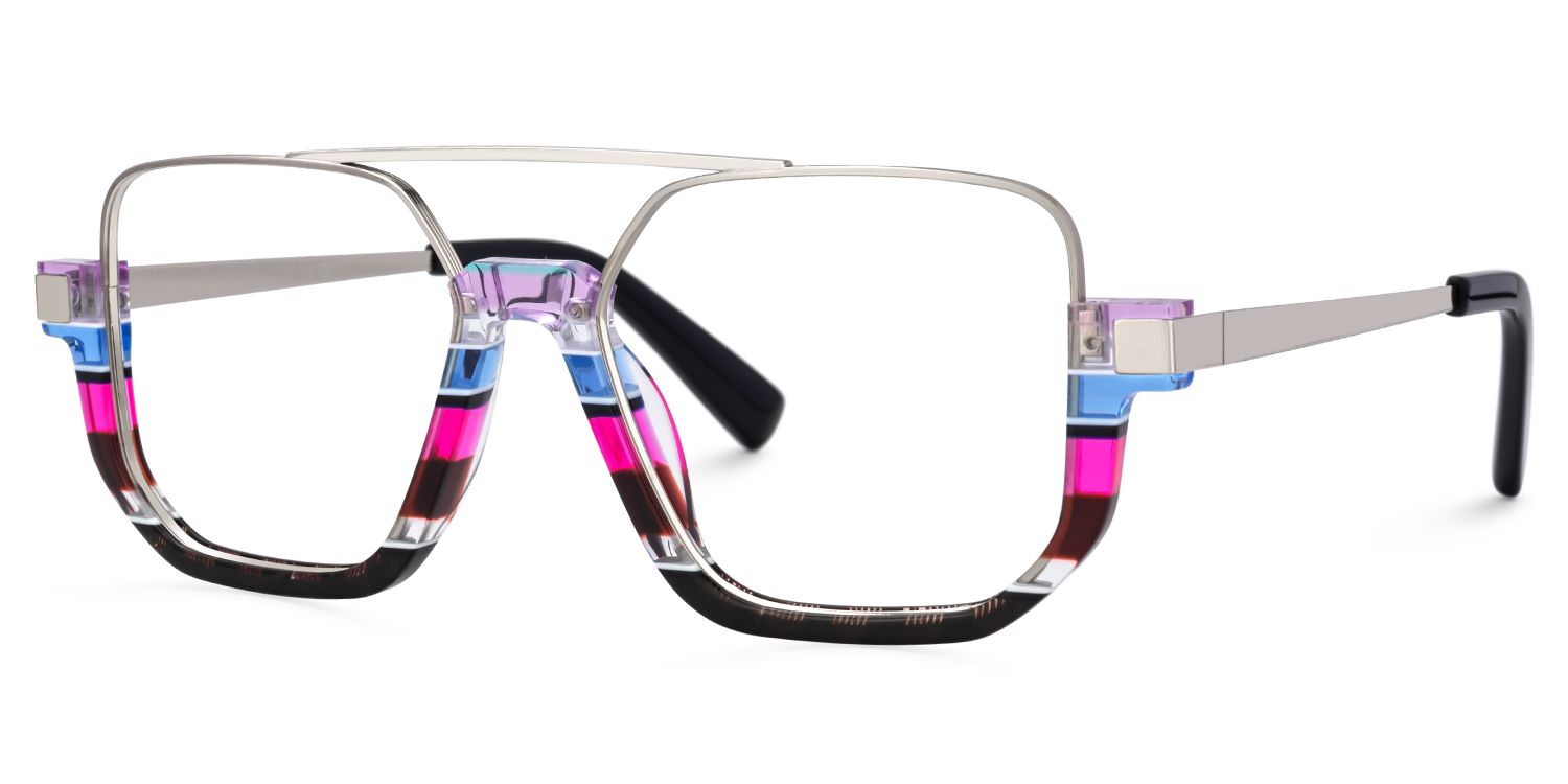 Multicolor Strip Aviator Spectacles Frames - Oromiya on Sale | ZEELOOL UK2