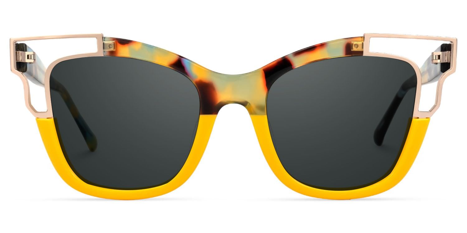 Rhoden Yellow Frame Sunglasses with Cat Eye Style | ZEELOOL UK0