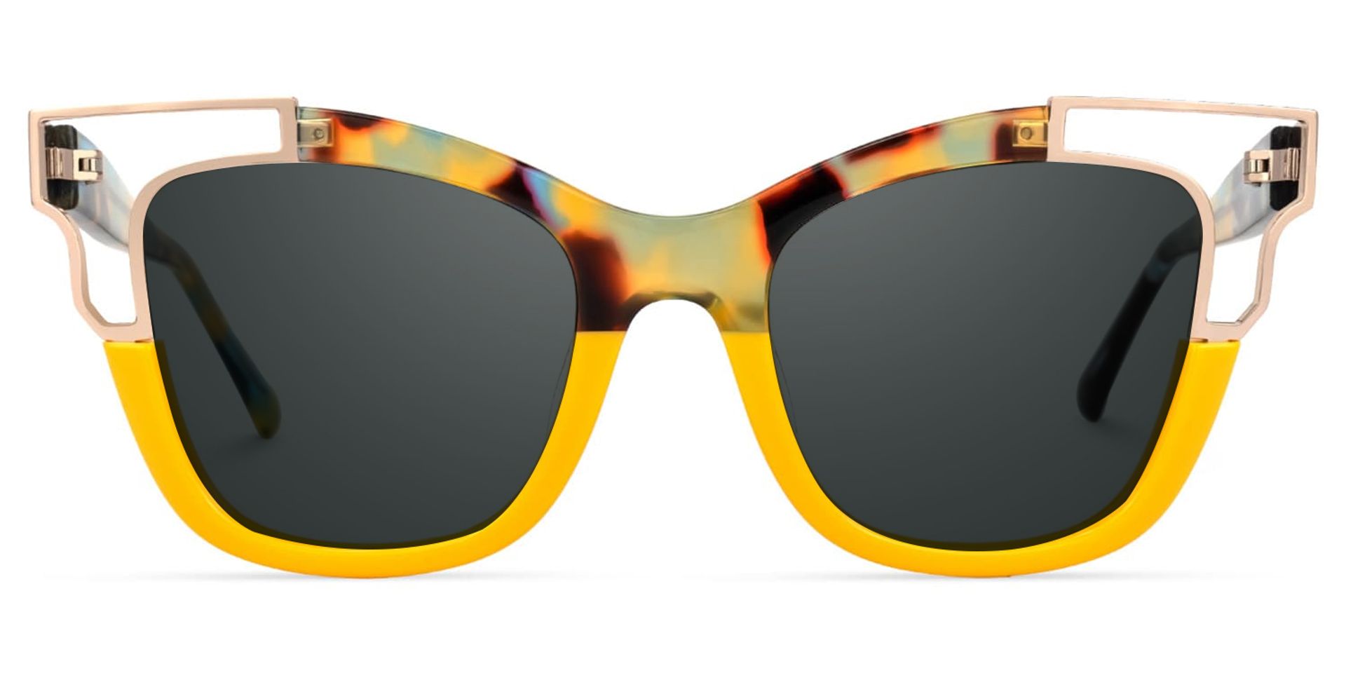 Rhoden Yellow Cateye Frame Sunglasses | ZEELOOL UK0