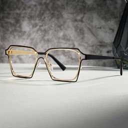 Foday Geometric Black Gold Glasses0