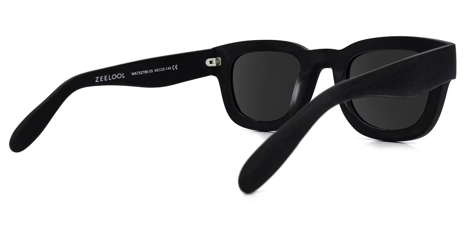 Jalitha Black Rectangle Polarized Sunglasses for Driving | ZEELOOL UK3