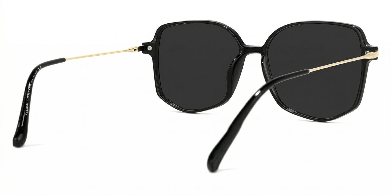 Payton Geometric Black Frame Glasses | Zeelool Optical4