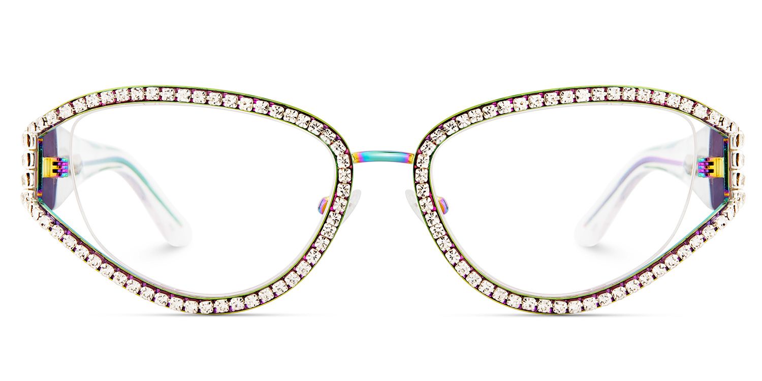 Ladies's Cat Eye Glasses With Shiny Diamonds1