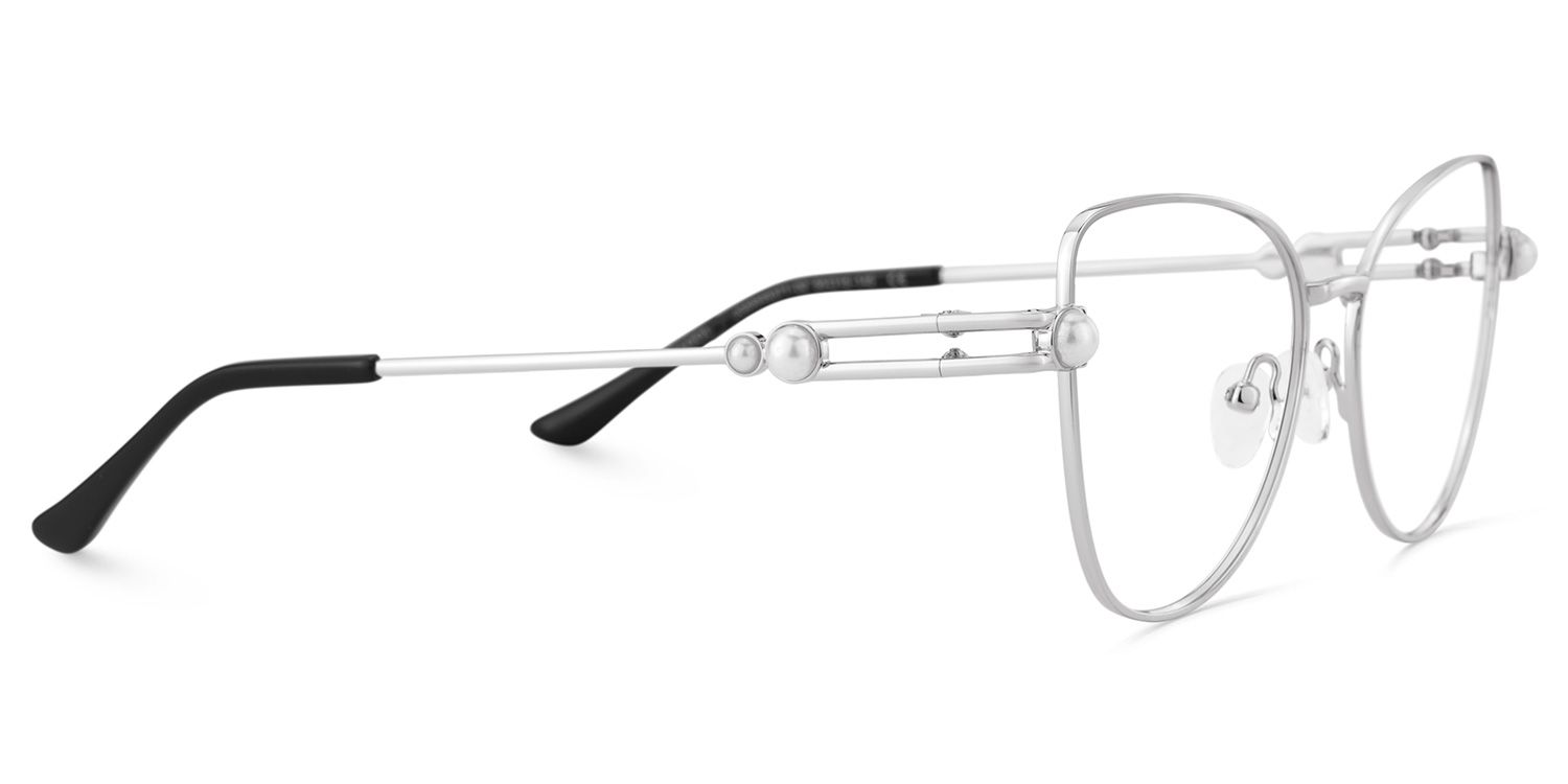 Gaga Eyeglasses in Cat Eye Sliver Frame | ZEELOOL UK5