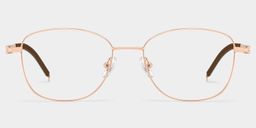 Nicole Rectangle Gold Glasses0