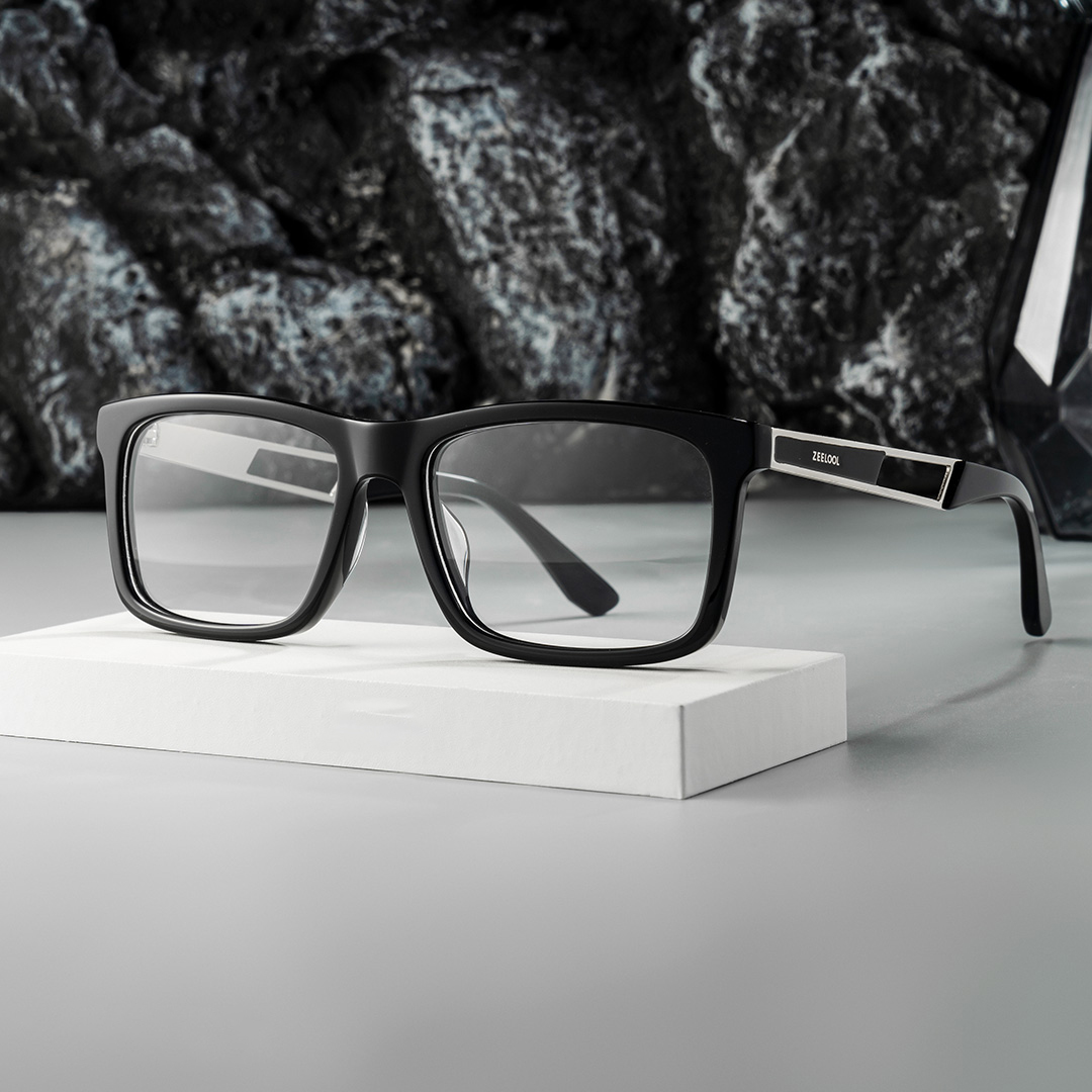ZEELOOL Osvaldo Rectangle Black Glasses