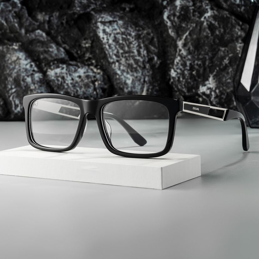Osvaldo Rectangle Black Glasses