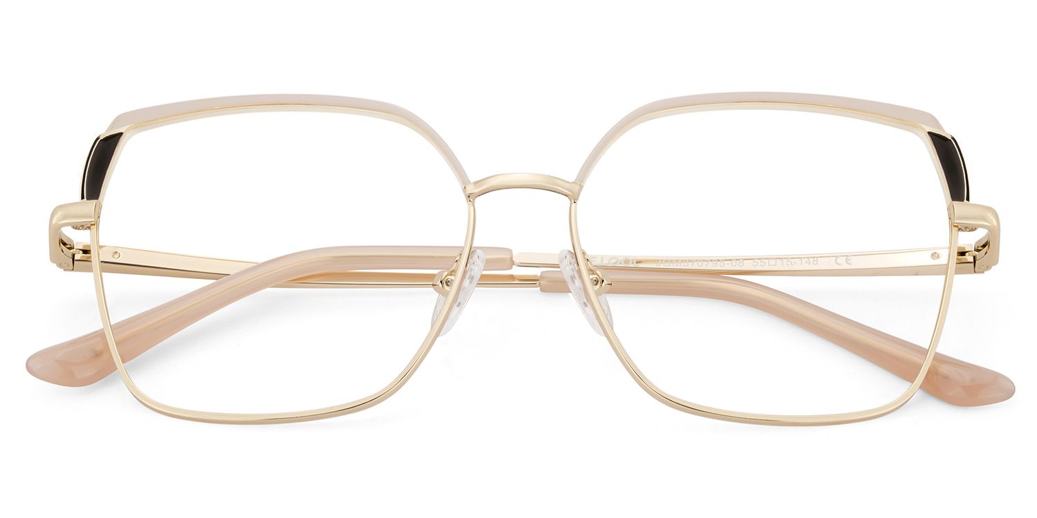 Shayla Metal Square Pink Brown Frame Glasses | ZEELOOL UK2