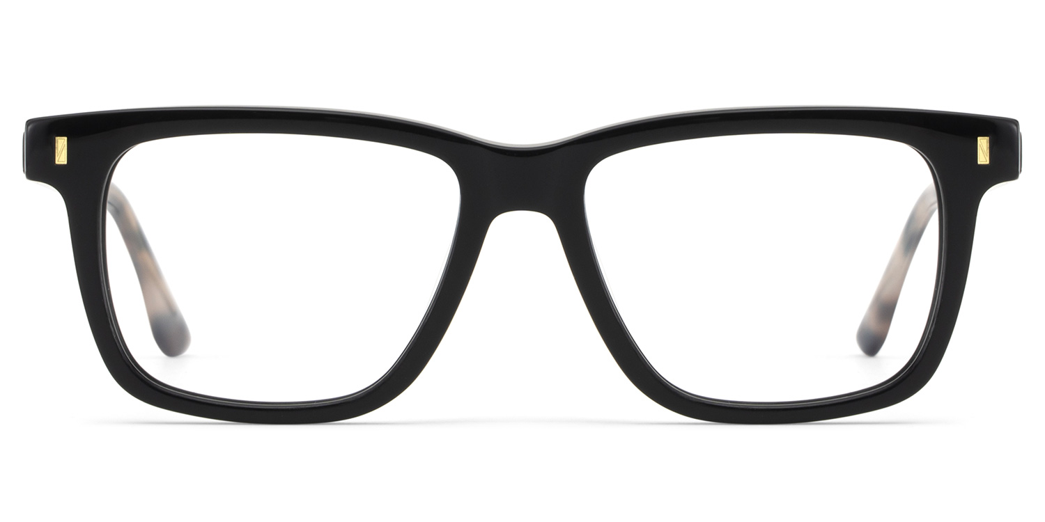 Travis Rectangle Black Glasses0