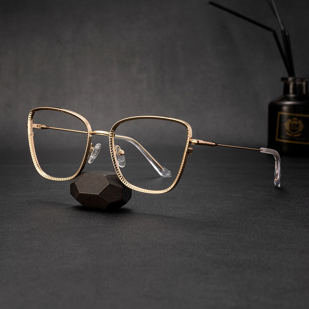 Square Metal Frame Glasses0