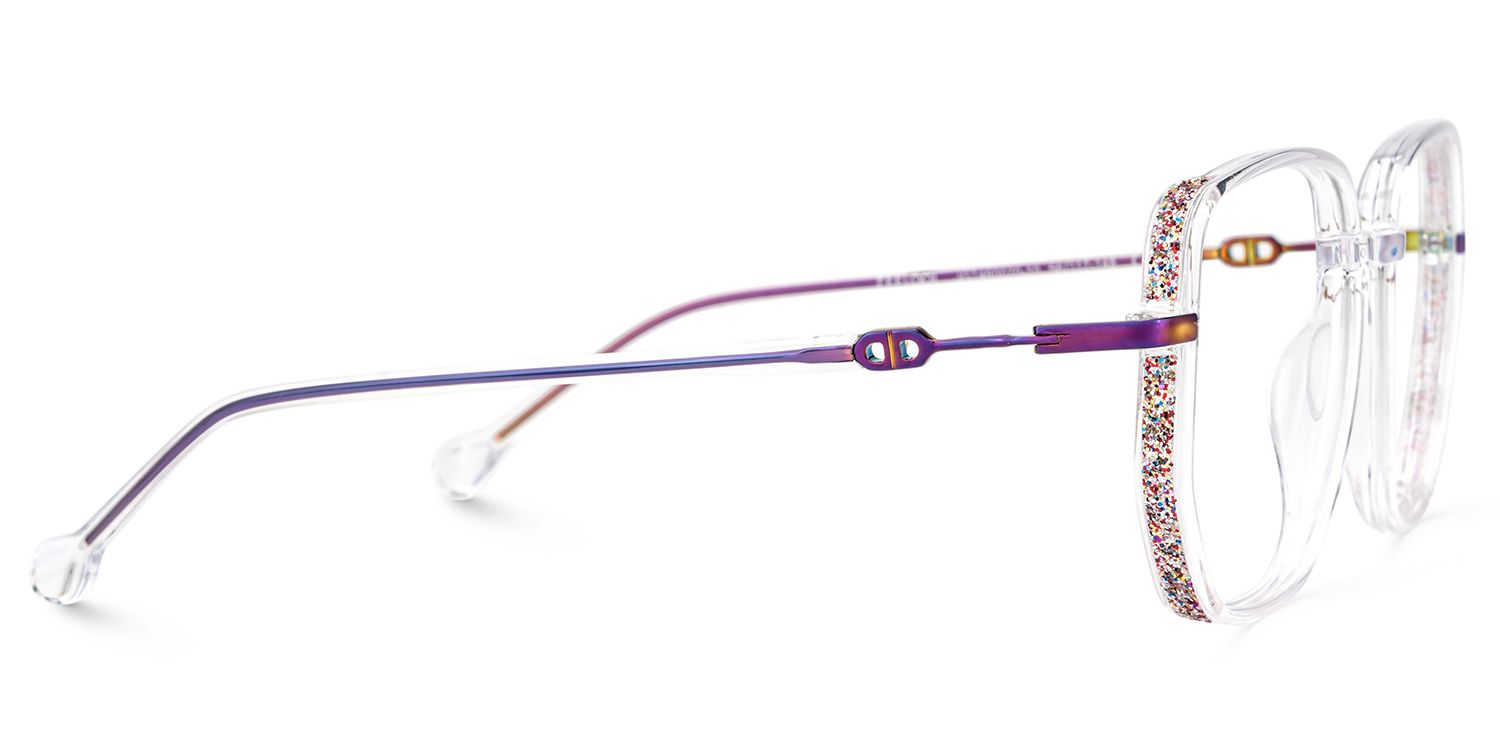 Joana Clear Glasses in Geometric Wide Frame Design | ZEELOOL UK4